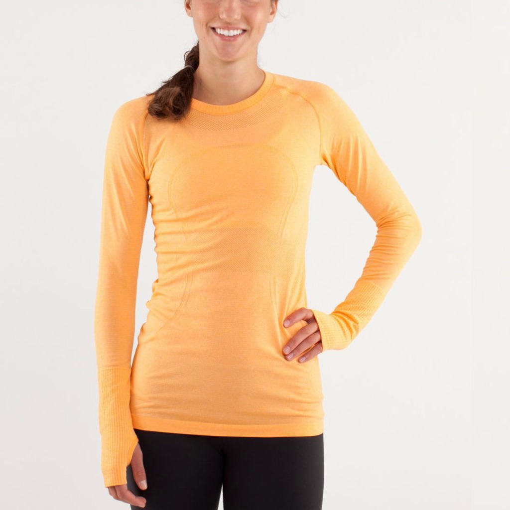Rare Lululemon Run: Swiftly Tech Long Sleeve Sz 6 In Creamsicle Pop